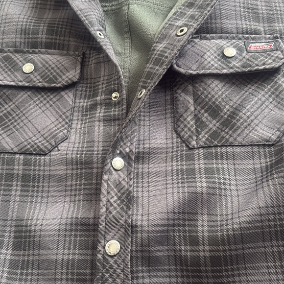 Dickies Gray And Black Plaid Hooded Men’s Jacket Size Medium 38-40 Snap Closure - Picture 10 of 10